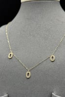 طقم اطفال بيضاوي مفرغ ذهب تصميم الماس عيار 18 وزن...