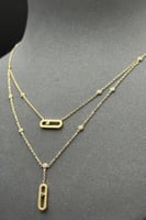 عقد دورين مستطيل ذهب تصميم الماس عيار 18 وزن من 5....