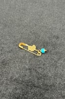 بروش اطفال بطه ذهب مع صدف فيروزي عيار 21 وزن 0.7 ج...