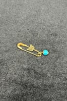 بروش اطفال فراشة ذهب مع صدف فيروزي عيار 21 وزن 0.7...