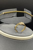 طقم مجدول مع كور ذهب صافي عيار 21