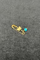 بروش اطفال فراشة ذهب مع صدف فيروزي عيار 21 وزن 0.7...