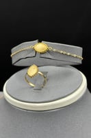 طقم ذهب صافي عيار 21 وزن 9.1 جرام