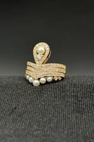 خاتم دمعة ذهب مع لؤلؤ عيار 18 وزن من 10.5 الى 11.7...