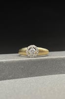 خاتم دائرة ذهب تصميم الماس عيار 18 وزن 2 جرام