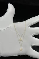 عقد دورين ذهب تصميم الماس عيار 18 وزن 0.8 جرام