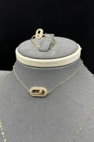 طقم ذهب ناعم عيار 18 إطار الذوق وزن 2.9 جرام