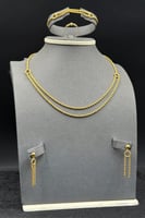 طقم دورين مجدول ذهب صافي عيار 21 وزن 11.2 جرام