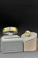 اسوارة مع خاتم ذهب ايطالي عيار 18 وزن 15.5 جرام