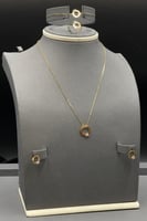 طقم دائرة ذهب تصميم الماس عيار 21 وزن 4.9 جرام