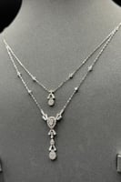 طقم دورين ذهب ابيض تصميم الماس عيار 18 وزن 6.7 جرا...