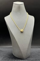 عقد مجدول مع مكرونة ذهب صافي عيار 18 وزن 6.4 جرام