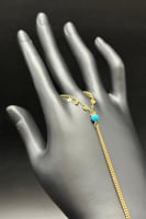 كف ذهب مع صدف فيروزي عيار 21 وزن 3.6 جرام