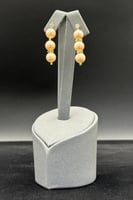 حلق لؤلؤ مع ذهب حلقات عيار 18 وزن 1.8 جرام