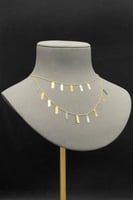 عقد مستطيلات دورين ذهب صافي عيار 18 وزن 5.1 جرام