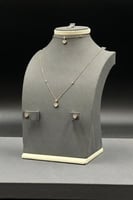 طقم اطفال شكل قلب ذهب مع صدف