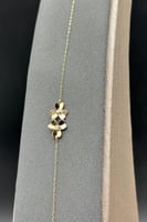 اسوارة وردتين ذهب تصميم الماس عيار 18 وزن 0.8 جرام