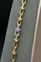 عقد مع اسوارة جنزير ذهب تصميم الماس عيار 21 وزن 27...