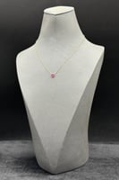 عقد دائري ذهب تصميم الماس لون وردي عيار 18 وزن 0.7...