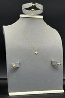 طقم زهرة ذهب تصميم الماس عيار 21 وزن 2.1 جرام