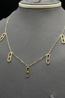 طقم تشوكر مستطيل ذهب تصميم الماس عيار 18 وزن 7.2 ج...