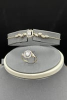 طقم ذهب مع باقيت تصميم الماس عيار 18 وزن 9.2 جرام