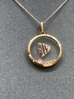 تعليقة ألماس فاخرة مع ذهب موديل روز جولد