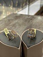 خاتم ذهب نسائي عيار 21 تصميم سبيكة فخم بصقل انيق