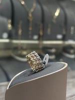 دبلة مرامي ذهب تصميم الماس ثلاثة الوان