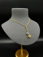 عقد مكرونة نازل ذهب صافي لونين