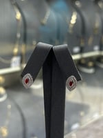 حلق بيضاوي ذهب تصميم الماس