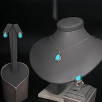 طقم ذهب ايطالي عيار 18 لون فيروزي مضيئ بالظلام