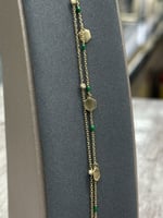 اسوارة ذهب عيار 18 شوطين شكل سداسي ملون بتصميم فخم