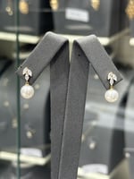 حلق ذهب مع لؤلؤ تصميم الماس