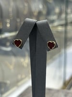 حلق قلب مع فص ملون