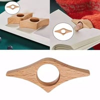 خاتم قراءة من خشب البلوط الفاتح - يوضع في الإبهام...