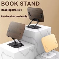 حامل قراءة خشبي قابل للطي بقاعدة من الالمنيوم متعد...