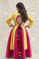 جلابية بستايل هندي من قطعتين بتفاصيل انثوية في الخ...