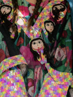 جلابية مشجرة اخضر من قطعتين مع ثوب نشل مبتكر مزين...