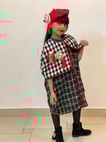 فستان مكون من قطعتين من التويد مع تفاصيل جذابة بال...