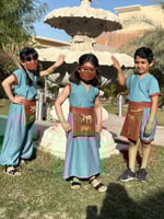 جلابية شعبية لنن جبنيز مع حزام عصري جلد مع امكانية...