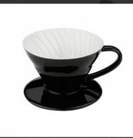 قمع V60 سيراميك 02 لتقطير القهوة - اسود