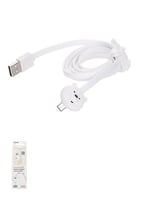 سلك شاحن مايكرو يو اس بي باللون الأبيض و شعار قطبي...