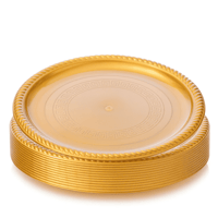 صحون حلويات ذهبية بلاستيك حجم كبير