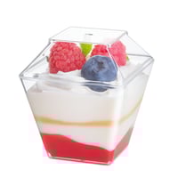 كاسات حلا بلاستيك بغطاء 8 حبات