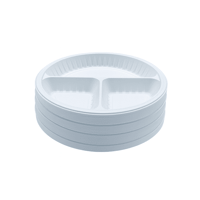 صحون بلاستيك ثلاثية مقسمة حجم صغير