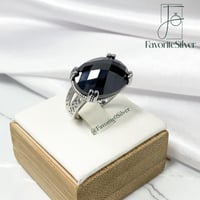 خاتم فضة شنكار منقوش - زيركون رصاصي