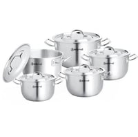 زيبرا estio طقم قدور ستيل 10 قطع لمعان عالي