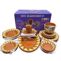 طقم تراثي ميلامين 55 قطعة جودة عالية، تصميم عصري و...