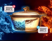 قدر شفاف فرنسي زجاجي مقاسات